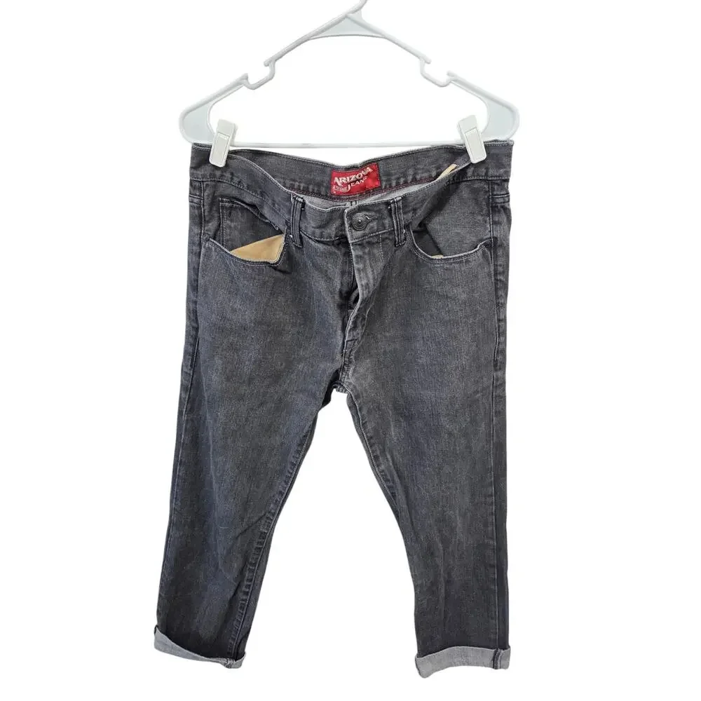 Charcoal Straight Leg Jeans - Arizona - 34x34